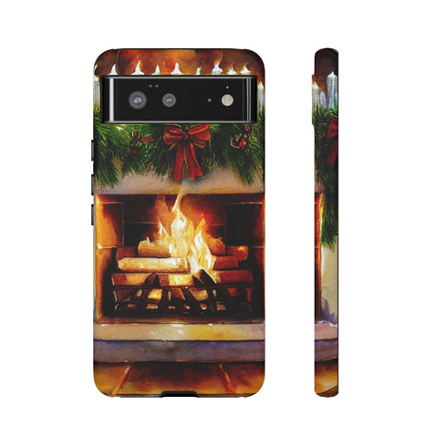 Candles on the Hearth Decorated for Christmas - Impact Resistant Phone Case Google Pixel 6 Matte